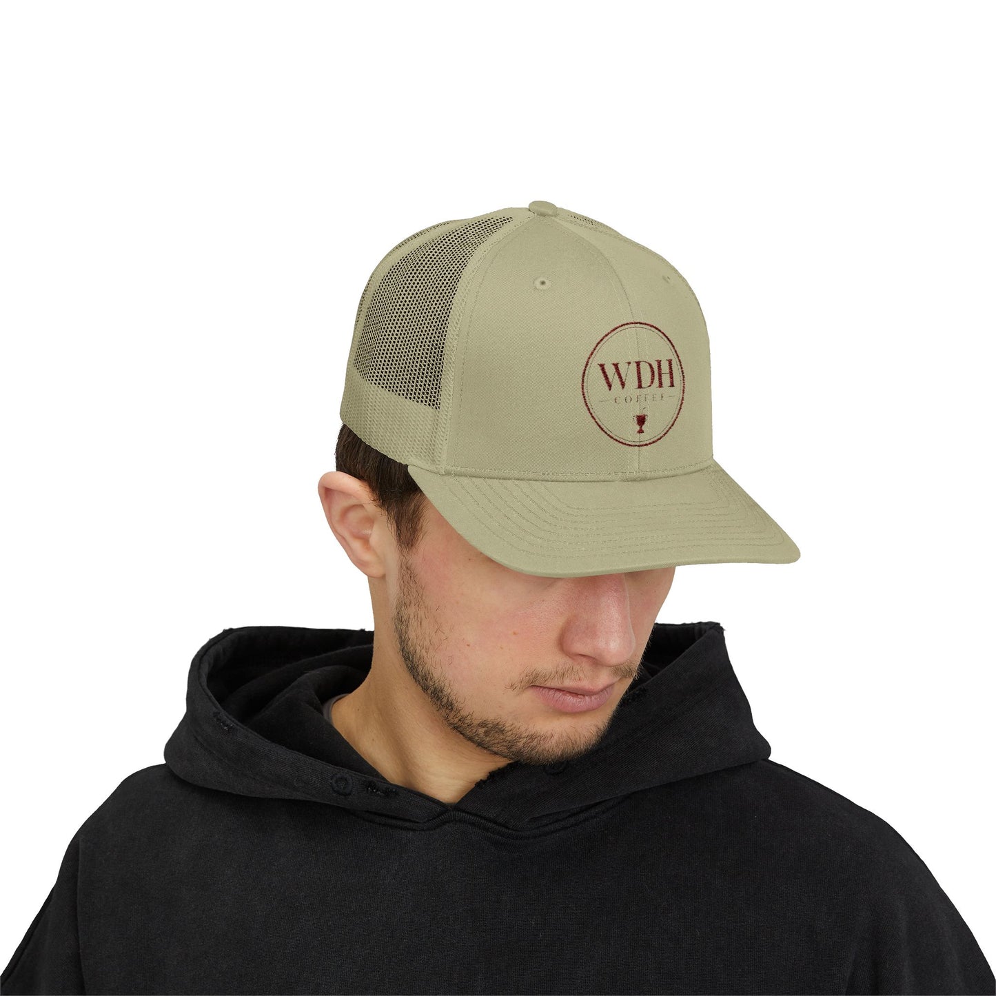 WDH Coffee Trucker Cap — Embroidered Snapback Coffee Hat