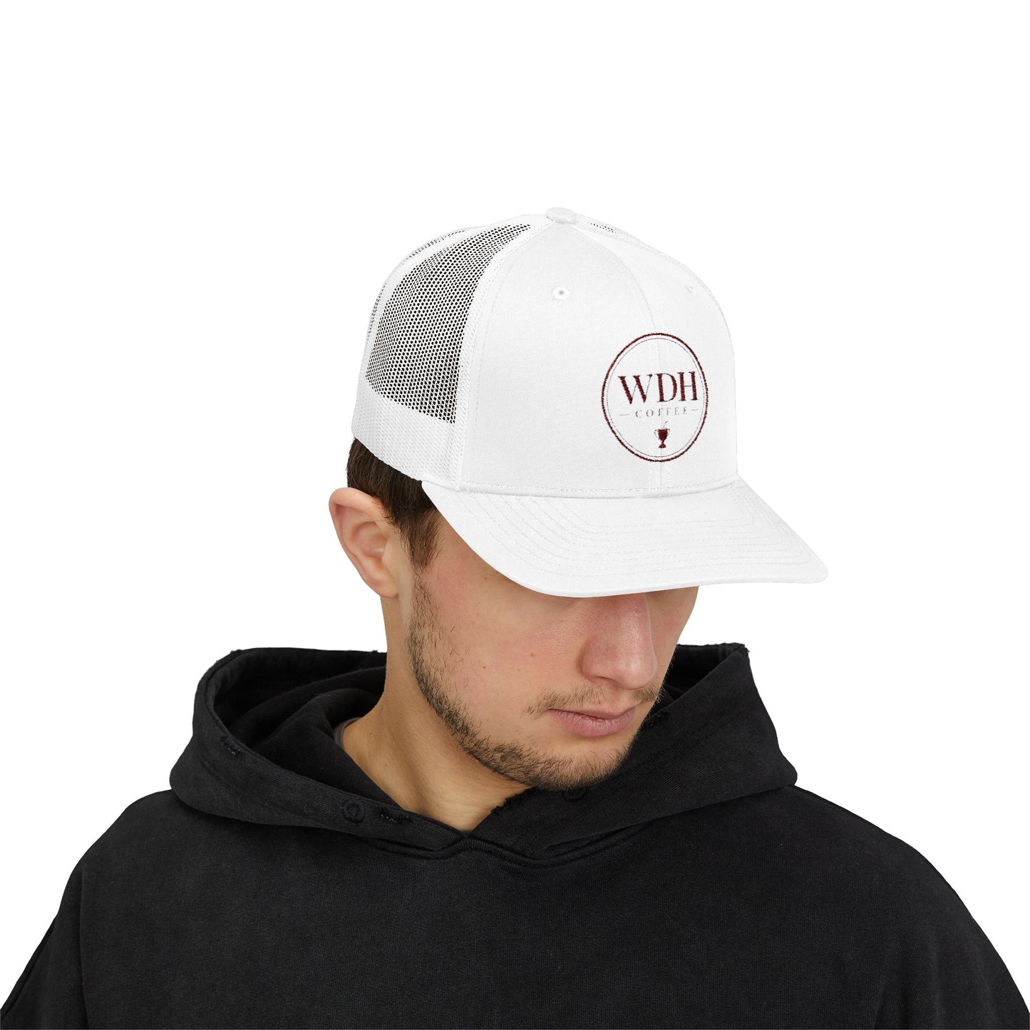 WDH Coffee Trucker Cap — Embroidered Snapback Coffee Hat