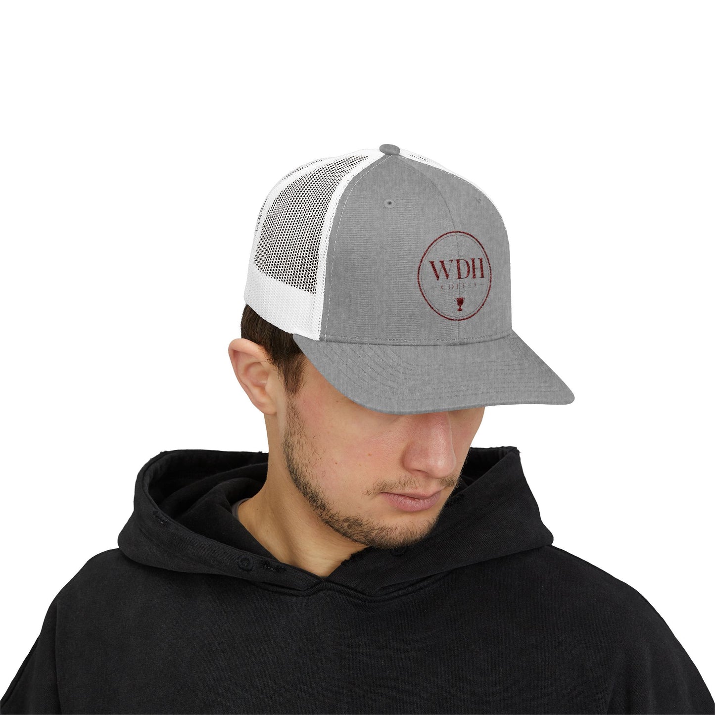WDH Coffee Trucker Cap — Embroidered Snapback Coffee Hat
