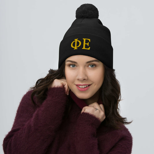 Phi Ep Pom Hat (Black)